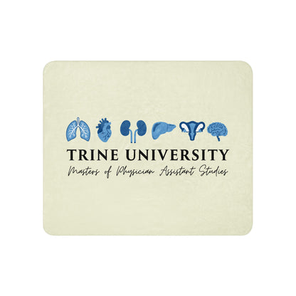 Sherpa Blanket | Trine PA program | Modern Script Logo