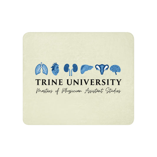 Sherpa Blanket | Trine PA program | Modern Script Logo