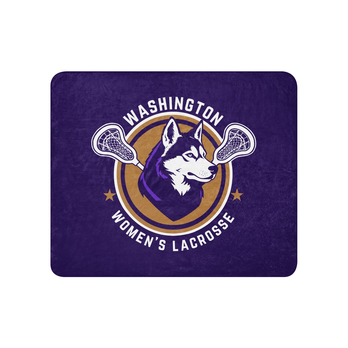 Sherpa Blanket | UW Women's Club Lacrosse | Badge Logo