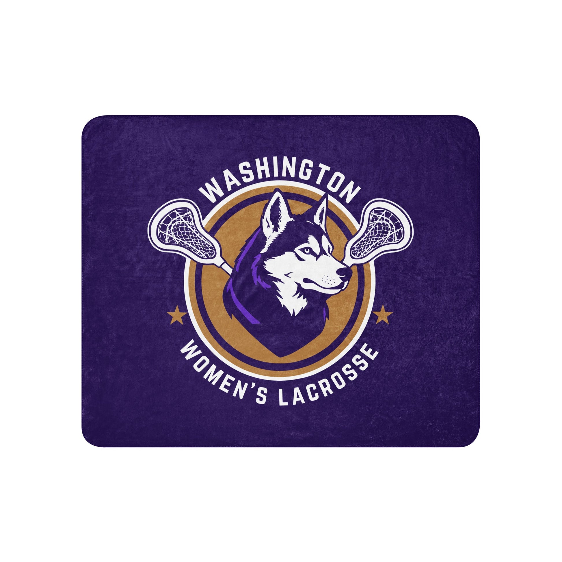 Sherpa Blanket | UW Women's Club Lacrosse | Badge Logo