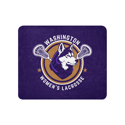 Sherpa Blanket | UW Women's Club Lacrosse | Badge Logo