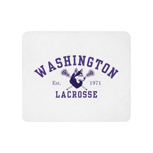 Sherpa Blanket | UW Women's Club Lacrosse | Washington Lacrosse Logo