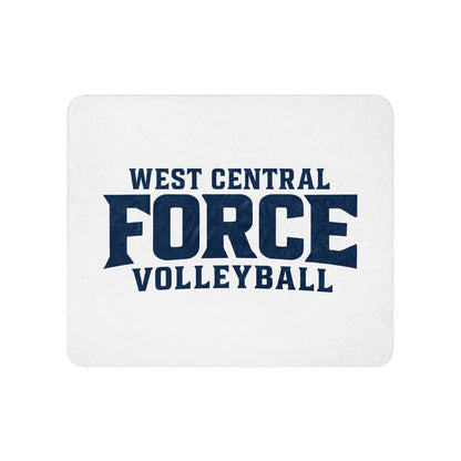 Sherpa Blanket | West Central Force Volleyball | Blue Logo