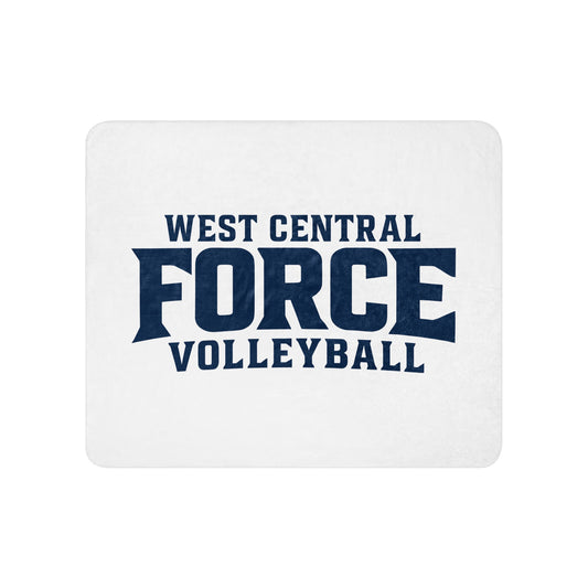 Sherpa Blanket | West Central Force Volleyball | Blue Logo