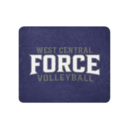 Sherpa Blanket | West Central Force Volleyball | Grey Logo