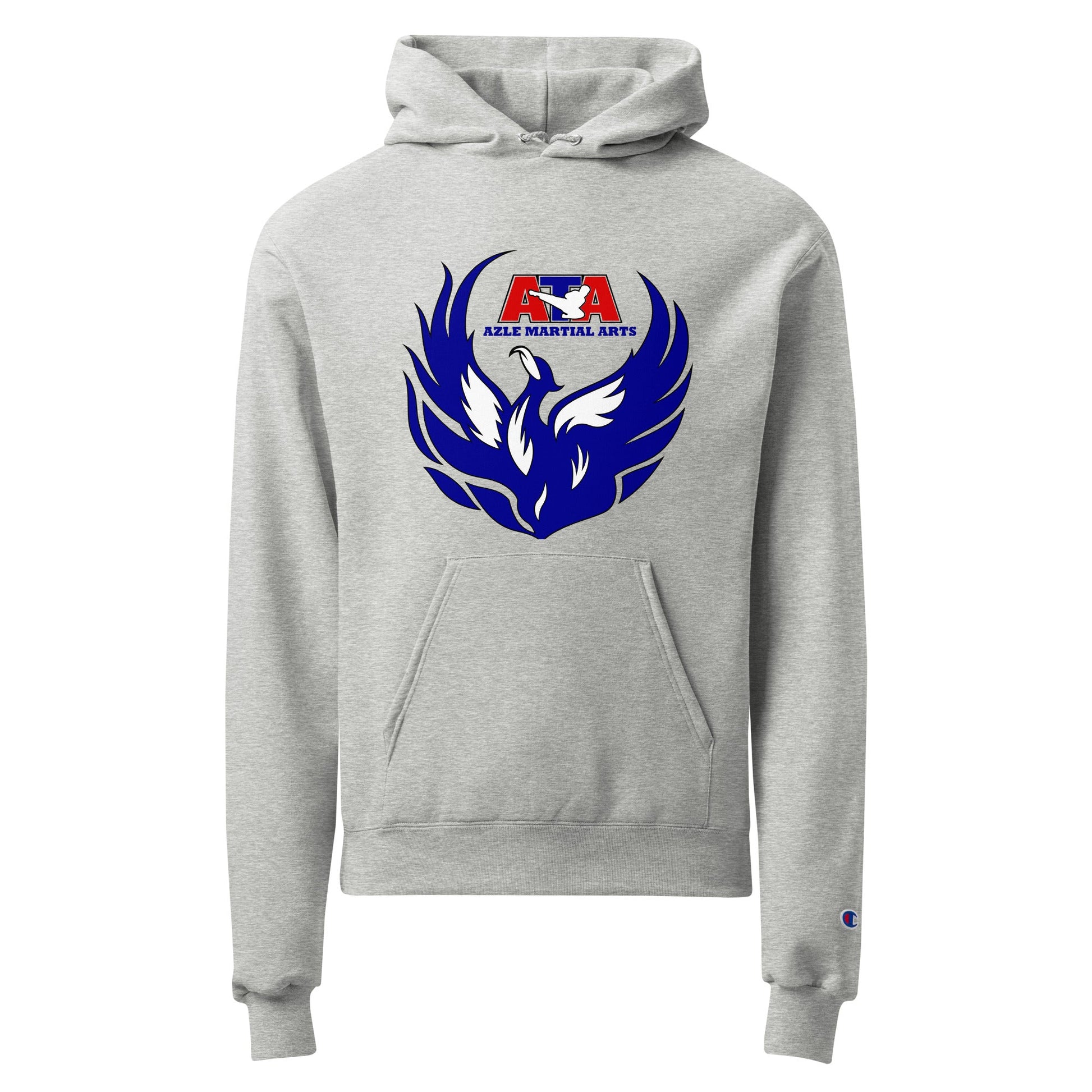 Signature | Champion Hoodie | Azle Martial Arts | Blue Fire Crest Logo