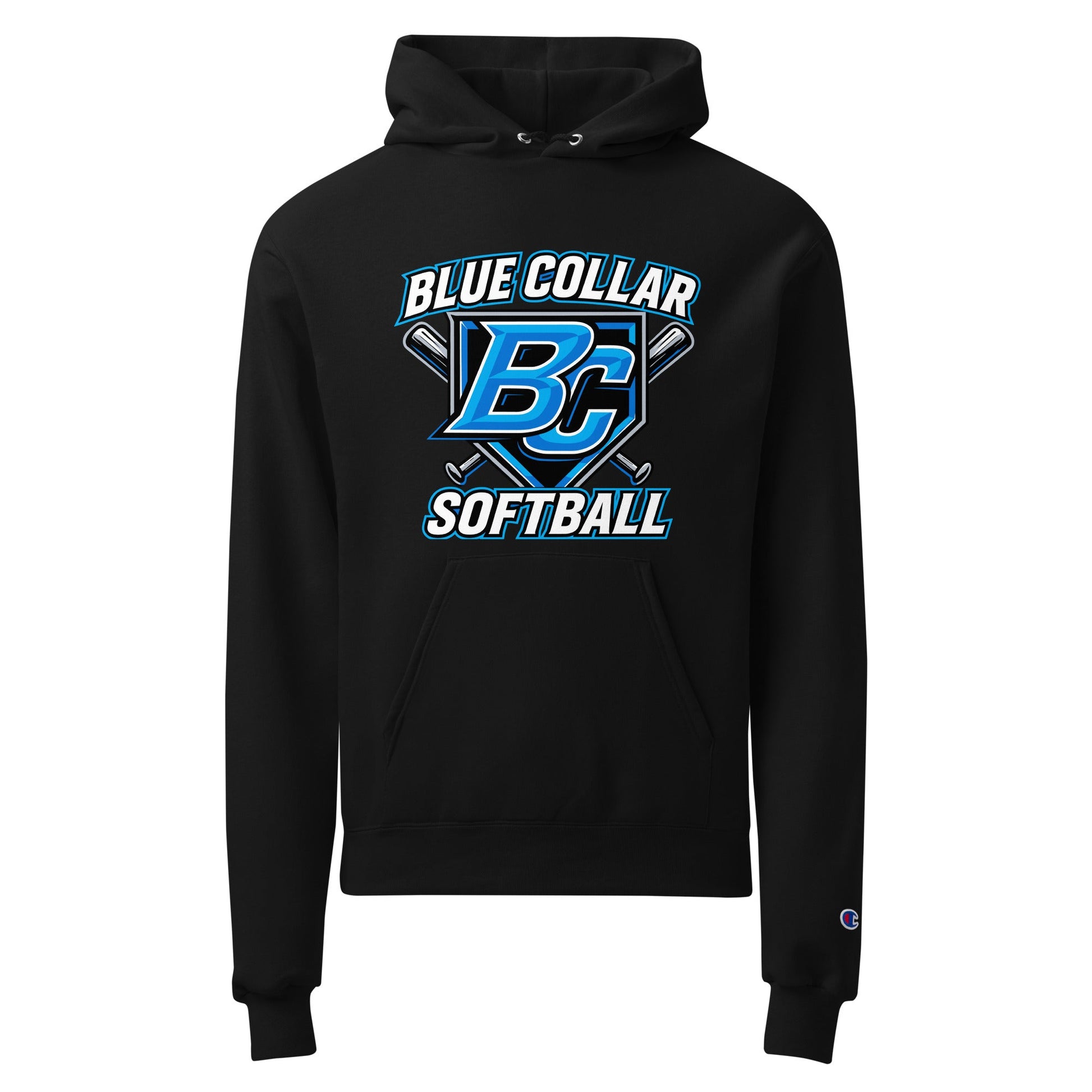 Signature | Champion Hoodie | Blue Collar Softball 2034 | Shield Logo