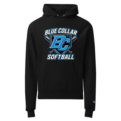 Signature | Champion Hoodie | Blue Collar Softball 2034 | Shield Logo