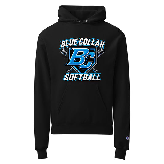 Signature | Champion Hoodie | Blue Collar Softball 2034 | Shield Logo