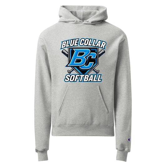 Signature | Champion Hoodie | Blue Collar Softball 2034 | Shield Logo