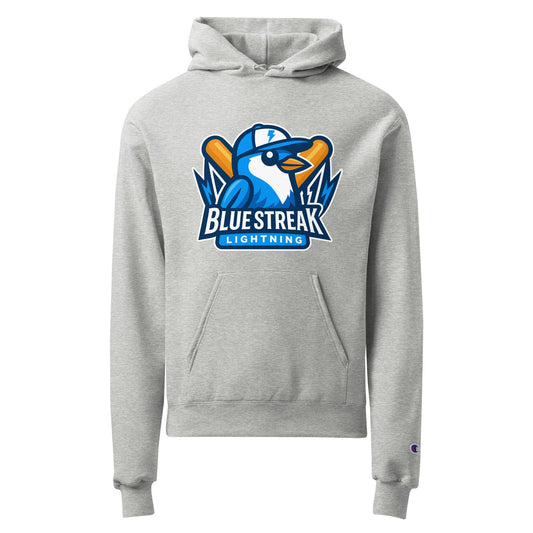 Signature | Champion Hoodie | Blue Streak Lightning | Mascot Logo