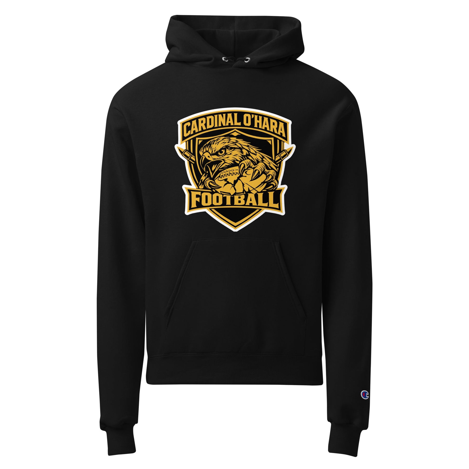 Signature | Champion Hoodie | Cardinal Ohara Hawks | Shield Logo