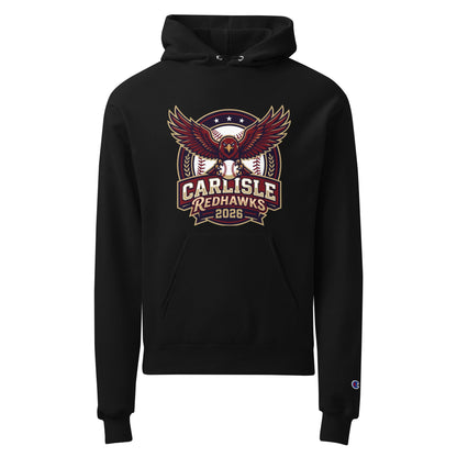 Signature | Champion Hoodie | Carlisle Redhawks | Emblem Logo