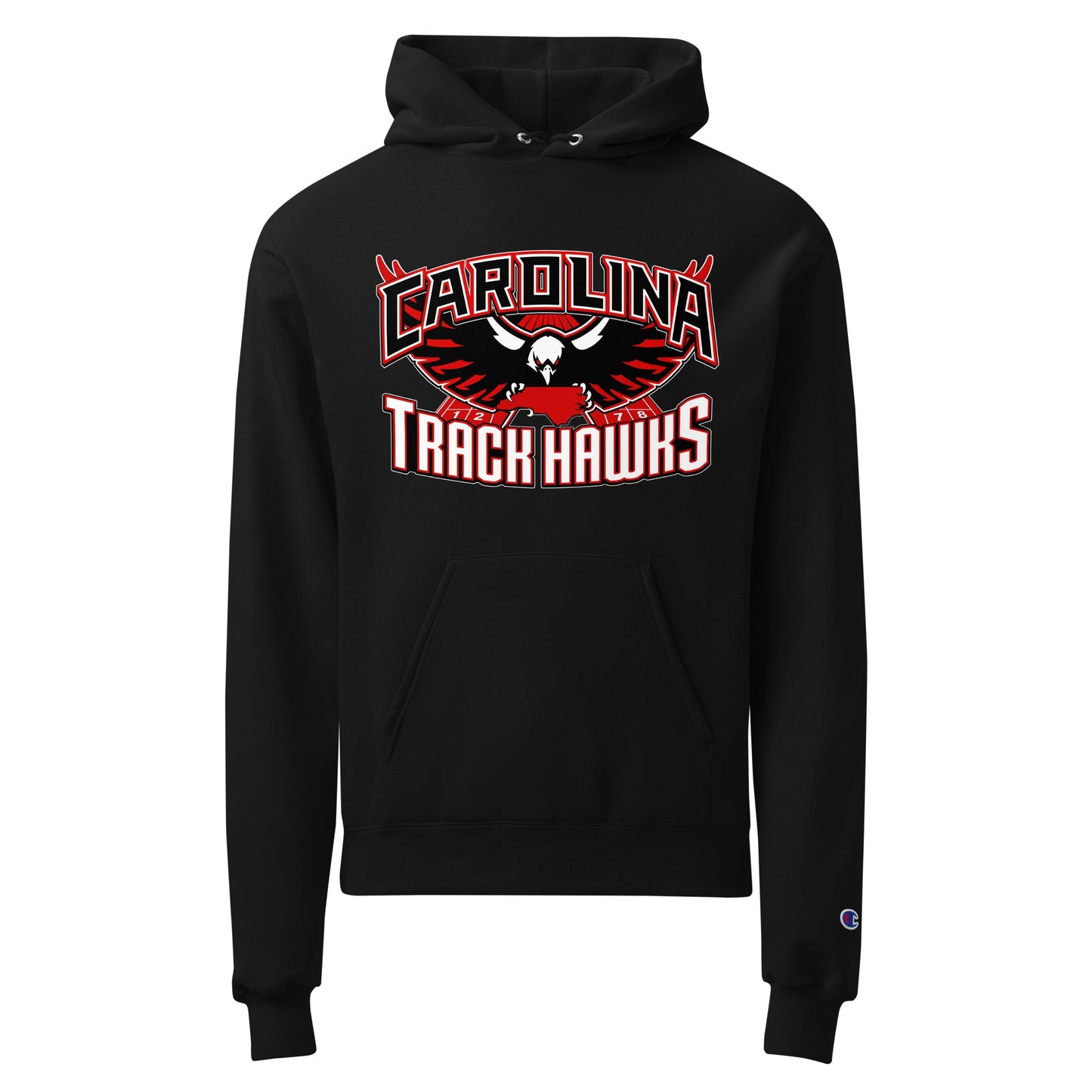 Signature | Champion Hoodie | Carolina track Hawks | Emblem Logo