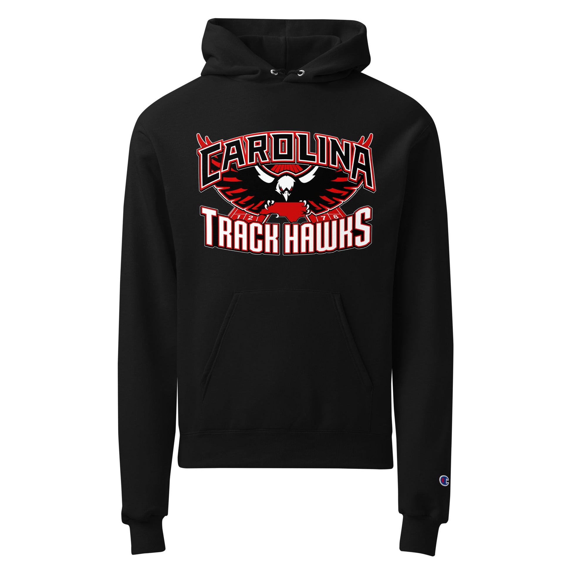 Signature | Champion Hoodie | Carolina track Hawks | Emblem Logo