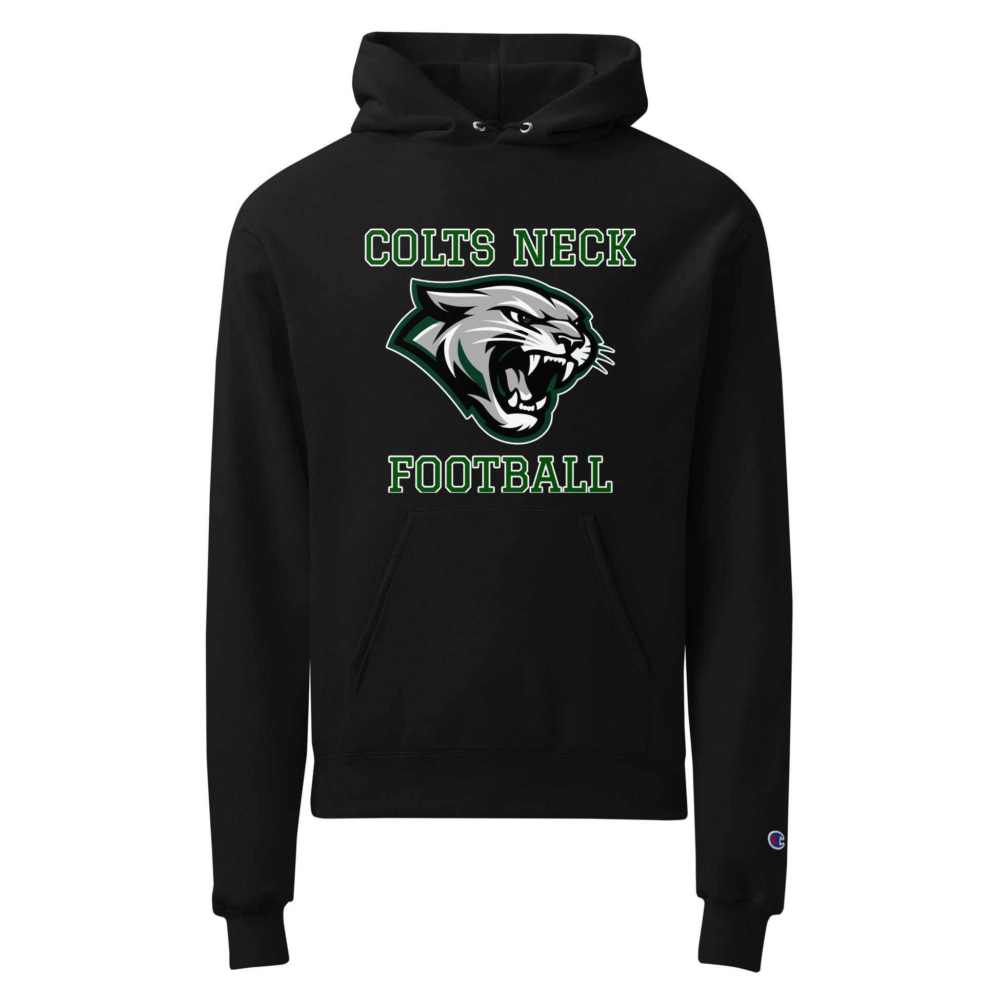 Signature | Champion Hoodie | Colts Neck Cougars | Youth Tackle Football (AYF) | Green Predator Logo