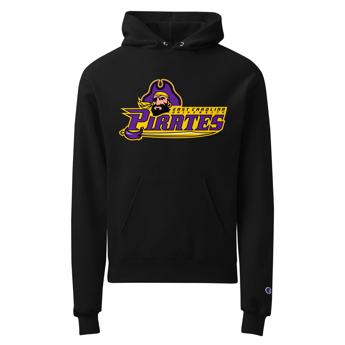 Signature | Champion Hoodie | ECU Club Womens Lacrosse | Pirate Emblem Logo