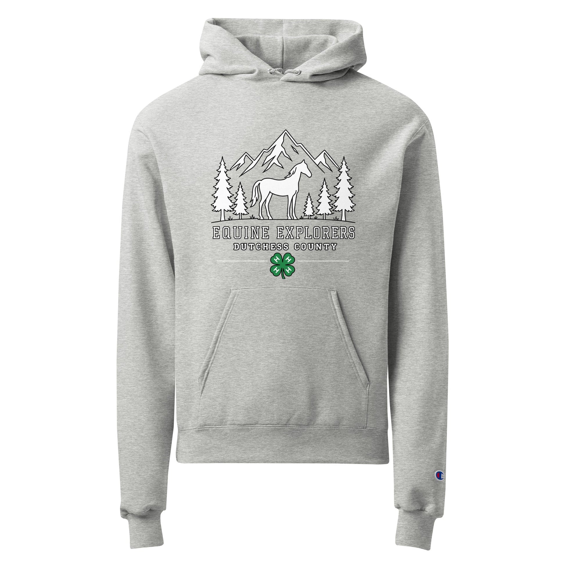 Signature | Champion Hoodie | Equine Explorers | Dutchess Crest Trailblazers Logo