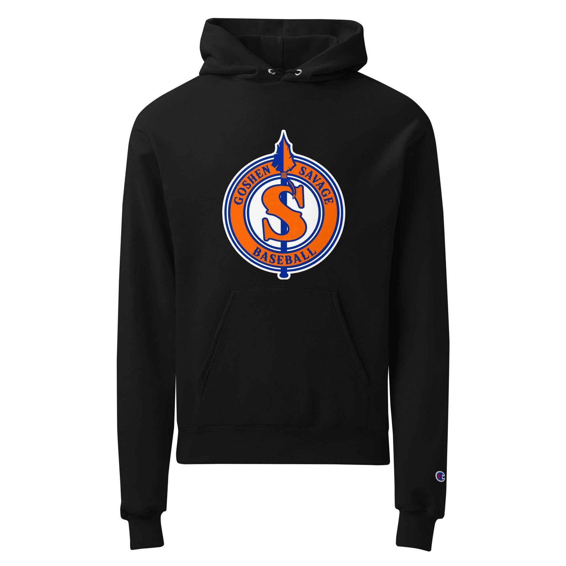 Signature | Champion Hoodie | Goshen Savage Baseball | Badge Logo