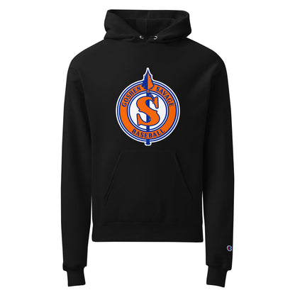 Signature | Champion Hoodie | Goshen Savage Baseball | Badge Logo