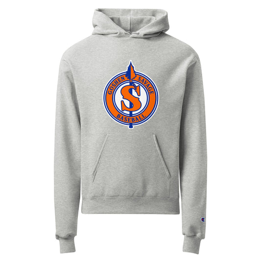 Signature | Champion Hoodie | Goshen Savage Baseball | Badge Logo