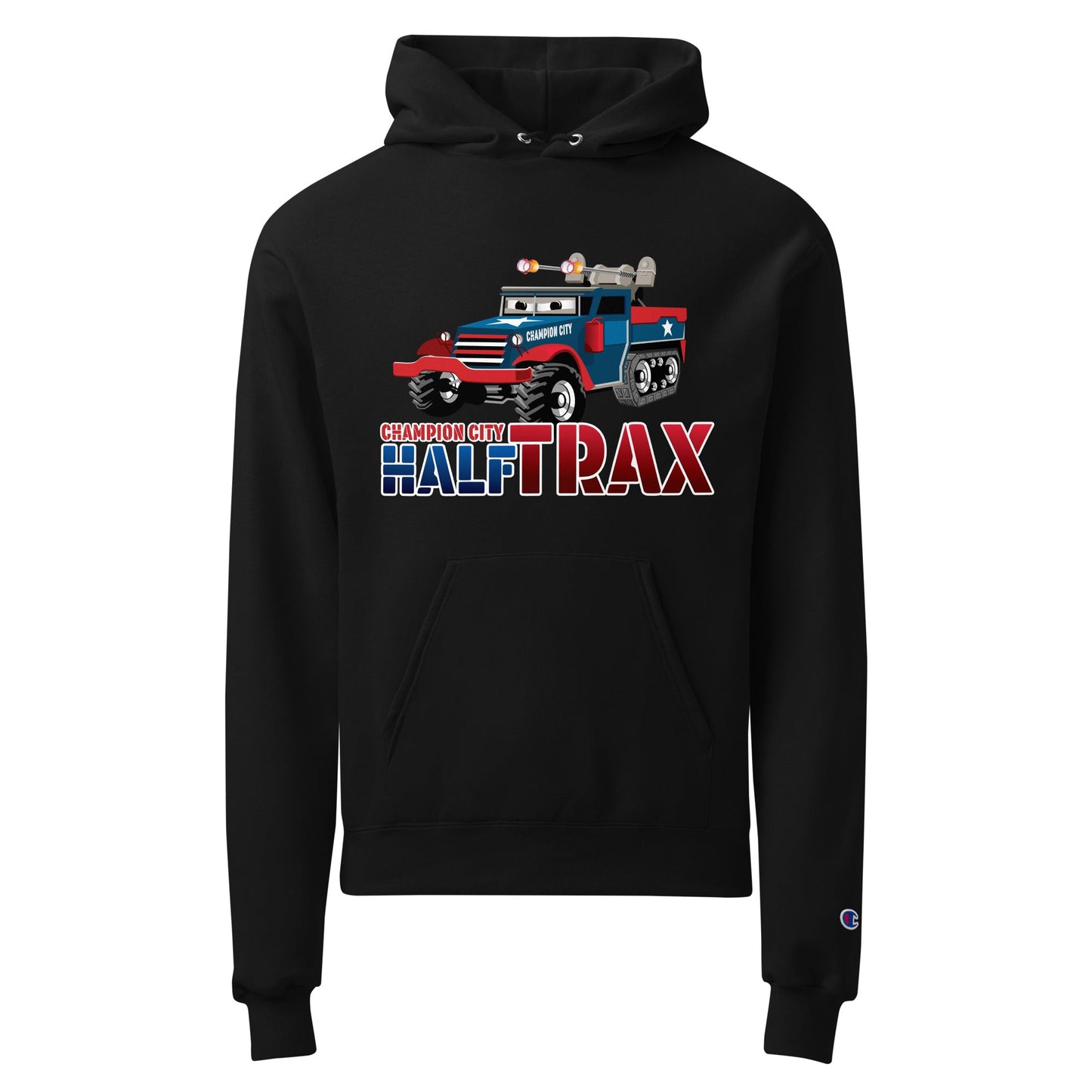 Signature | Champion Hoodie | Half Trax Baseball | Mascot Logo