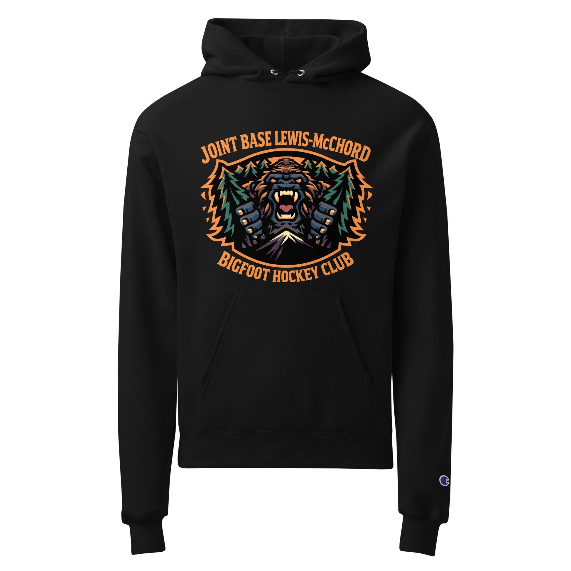 Signature | Champion Hoodie | JBLM Bigfoot Hockey Team | Mascot Logo