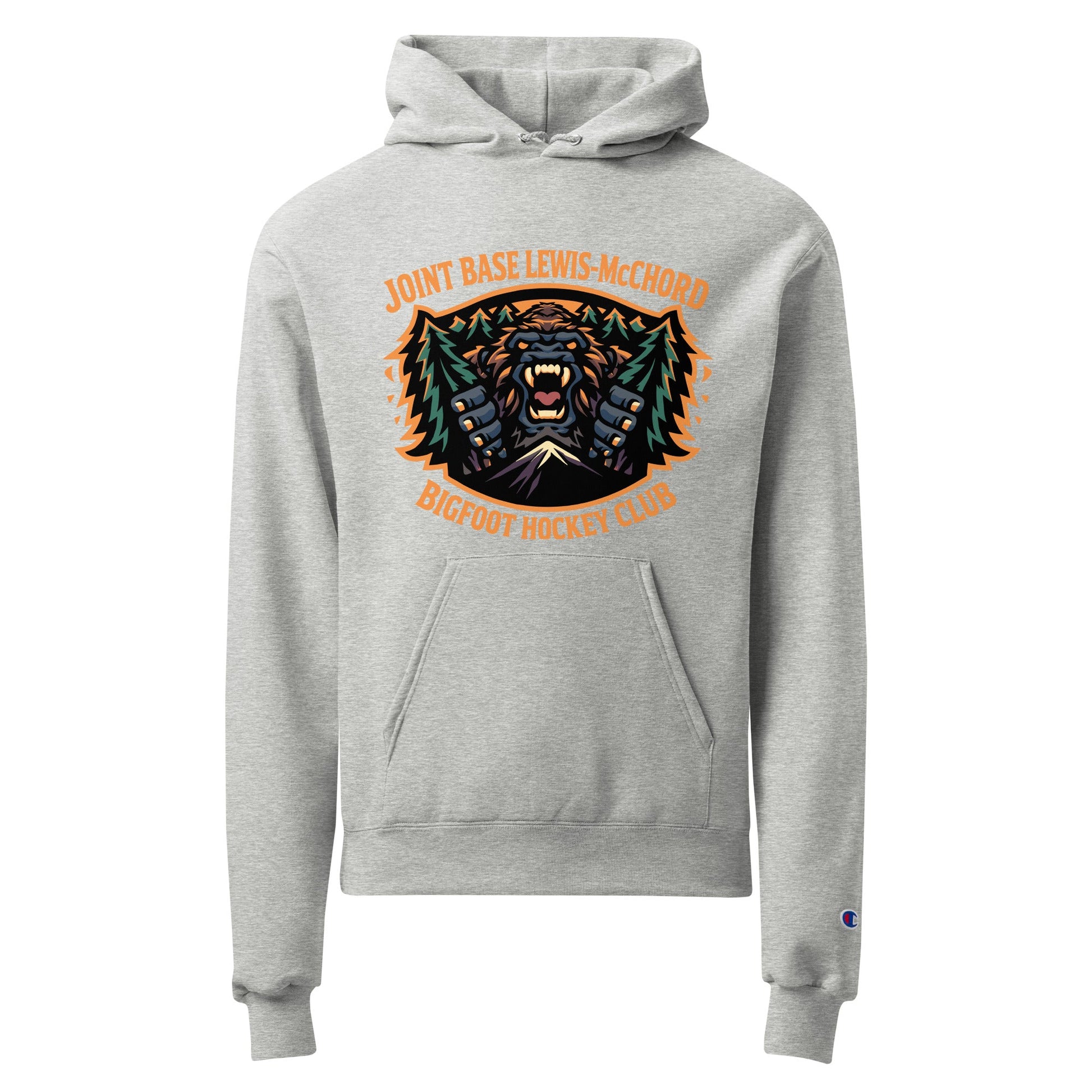 Signature | Champion Hoodie | JBLM Bigfoot Hockey Team | Mascot Logo