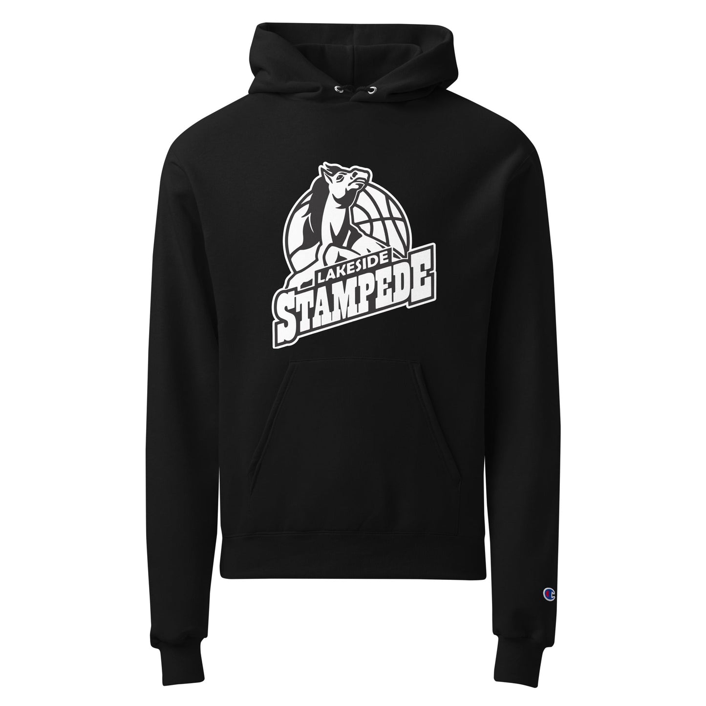 Signature | Champion Hoodie | Lakeside Stampede | Basketball Mascot Logo