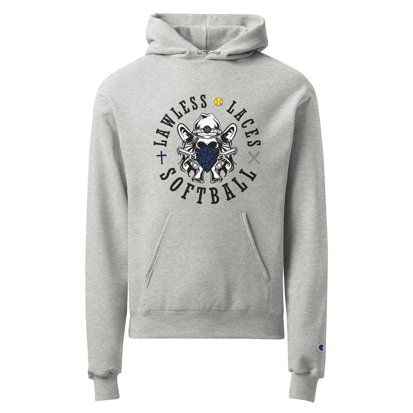 Signature | Champion Hoodie | Lawless Laces Softball | Bandana Mascot Logo