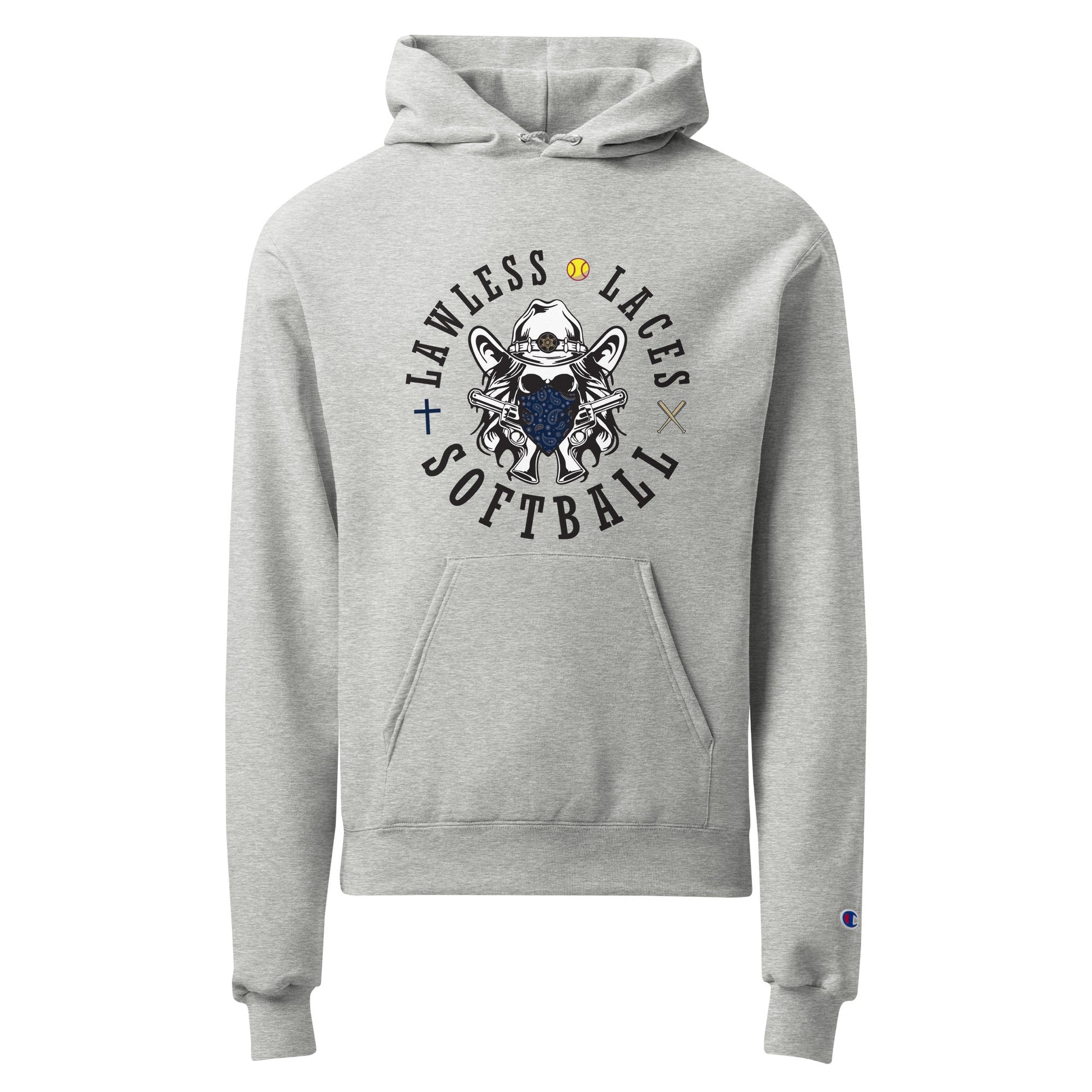 Signature | Champion Hoodie | Lawless Laces Softball | Bandana Mascot Logo