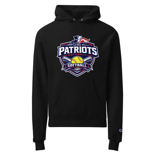Signature | Champion Hoodie | LFMS Athletics | Patriots Softball Logo