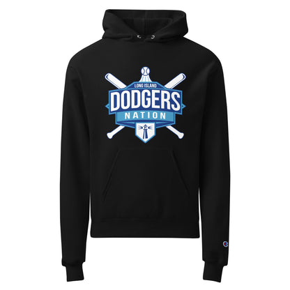 Signature | Champion Hoodie | LI Dodgers Nation | Varsity Crest Logo