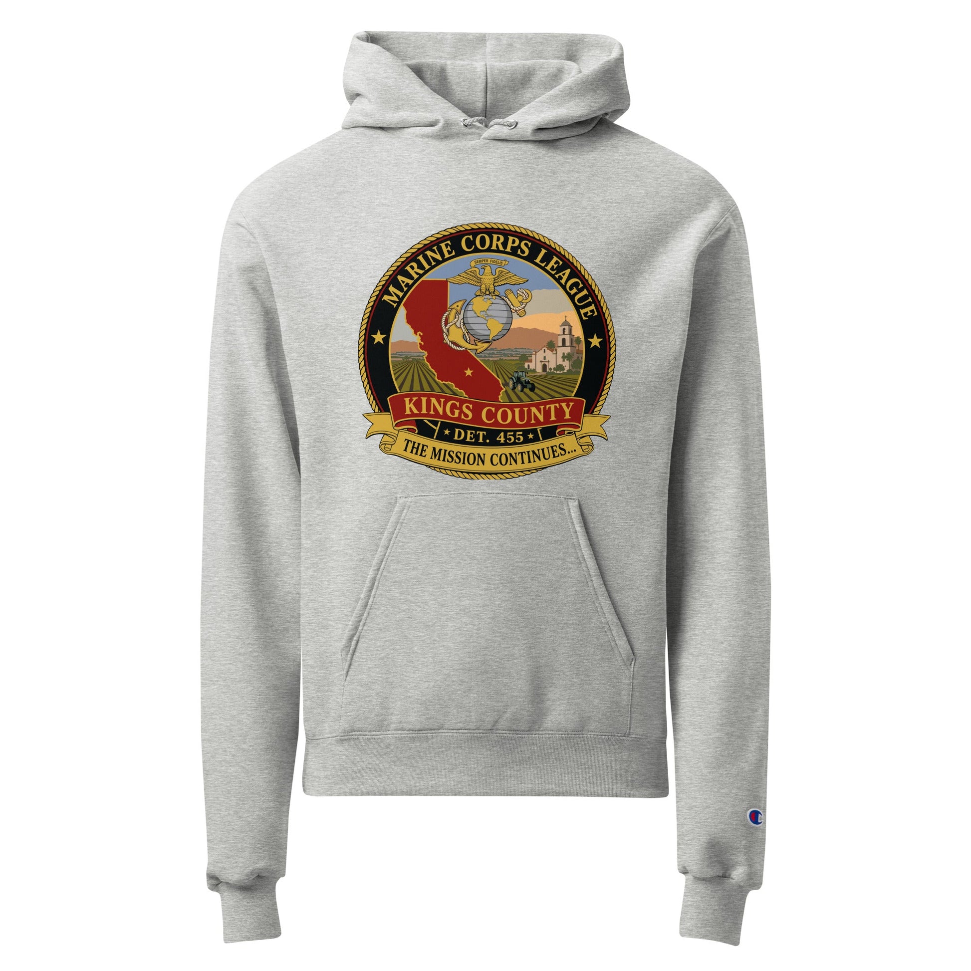 Signature | Champion Hoodie | Marine Corps League kings County Det 455 | Shield Logo