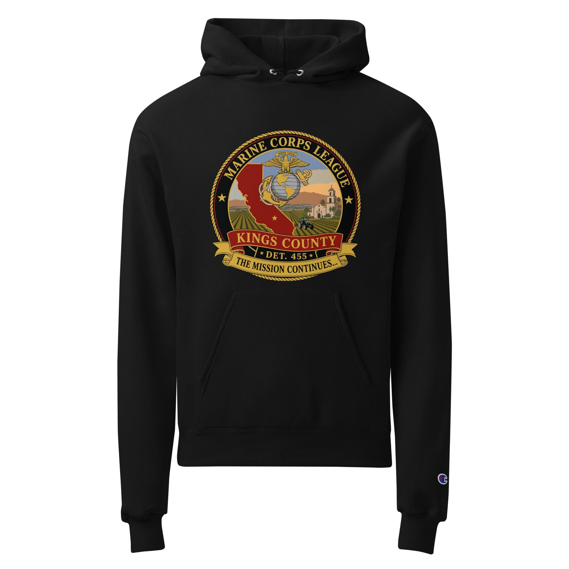 Signature | Champion Hoodie | Marine Corps League kings County Det 455 | Shield Logo