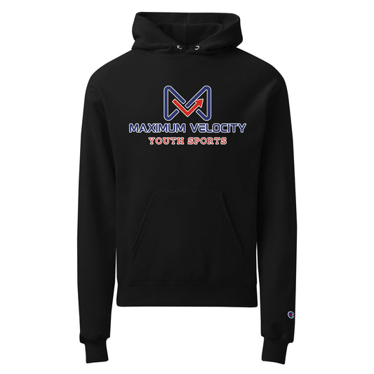 Signature | Champion Hoodie | Maximum Velocity Youth Sports | Emblem Logo