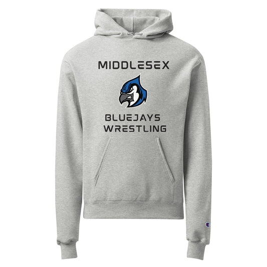 Signature | Champion Hoodie | Middlesex Bluejays Wrestling | Bluejays Logo