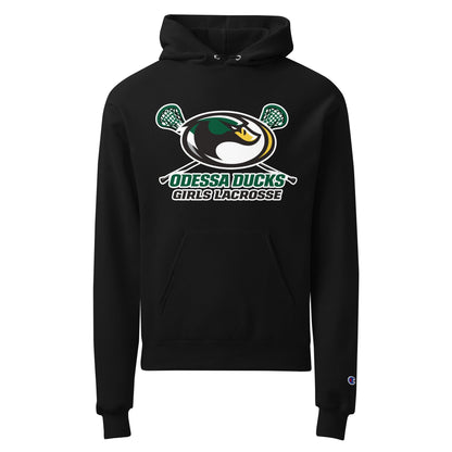 Signature | Champion Hoodie | Odessa Girls Lacrosse | Duck Sticks Logo