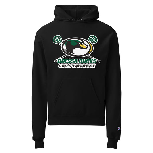 Signature | Champion Hoodie | Odessa Girls Lacrosse | Duck Sticks Logo
