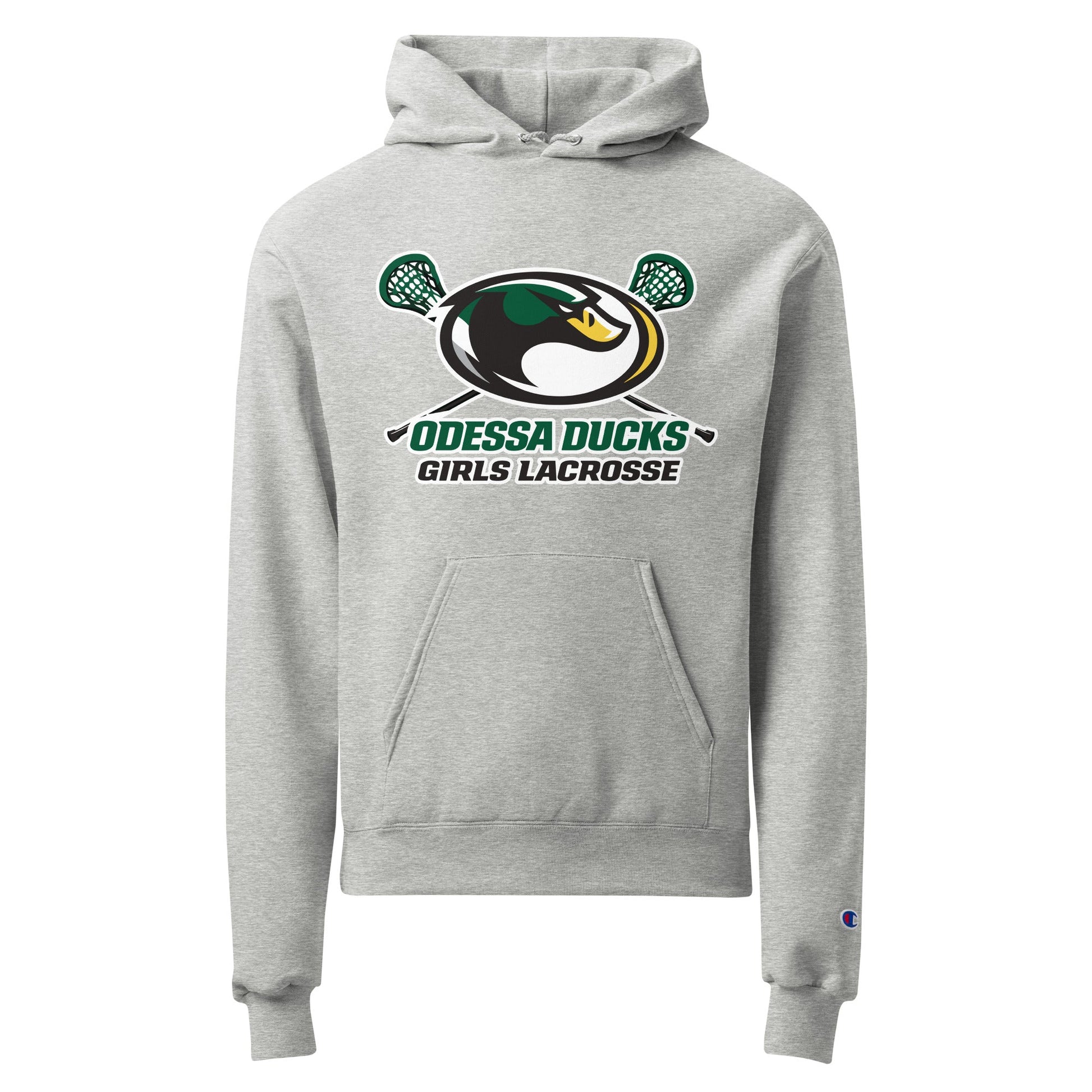 Signature | Champion Hoodie | Odessa Girls Lacrosse | Duck Sticks Logo