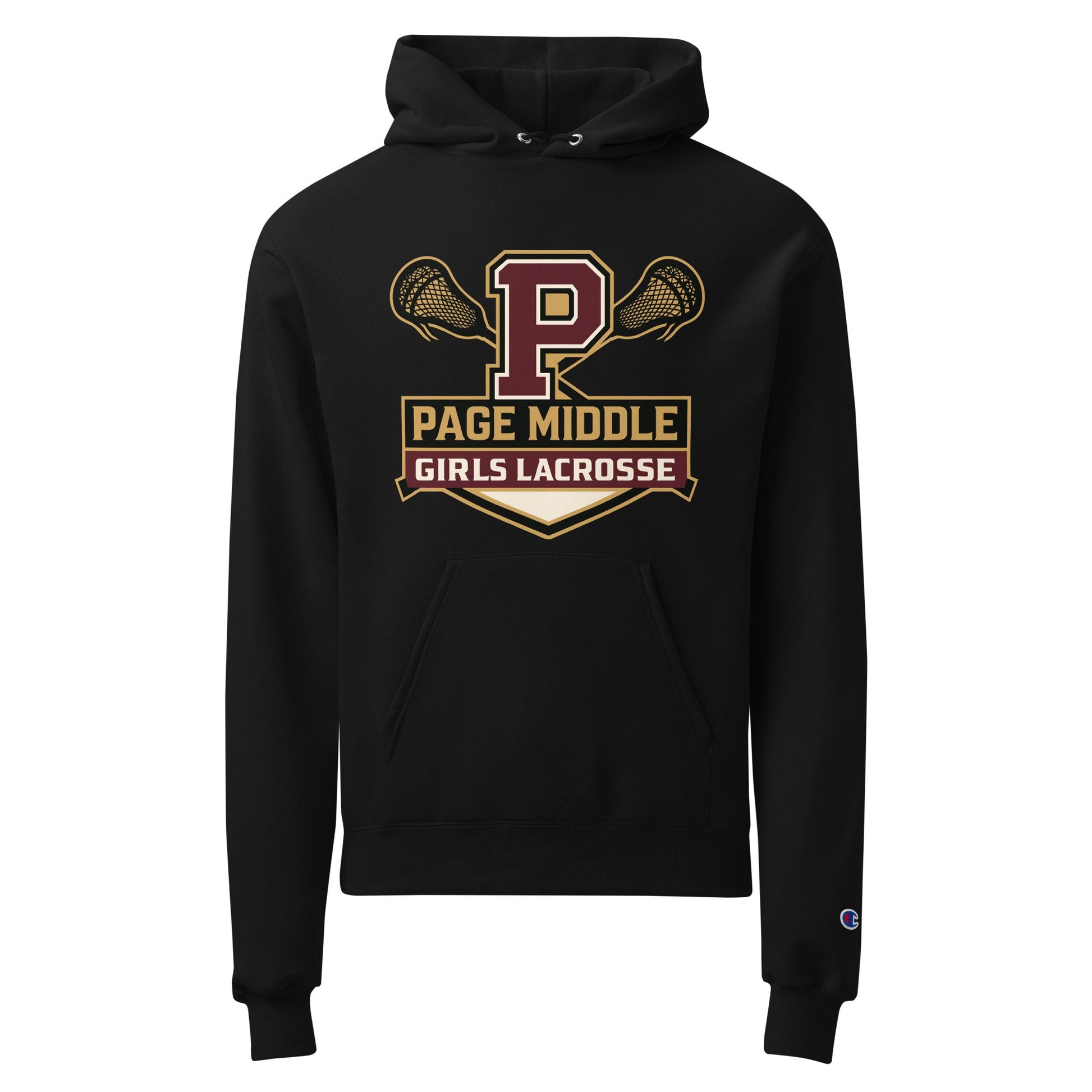 Signature | Champion Hoodie | Page Middle Girls Lacrosse | Block P Logo
