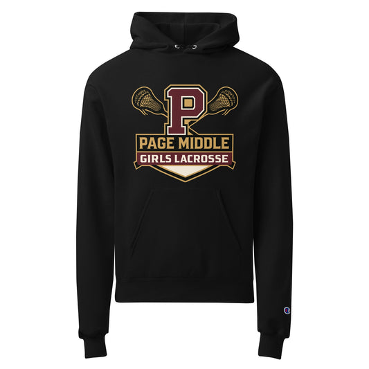 Signature | Champion Hoodie | Page Middle Girls Lacrosse | Block P Logo