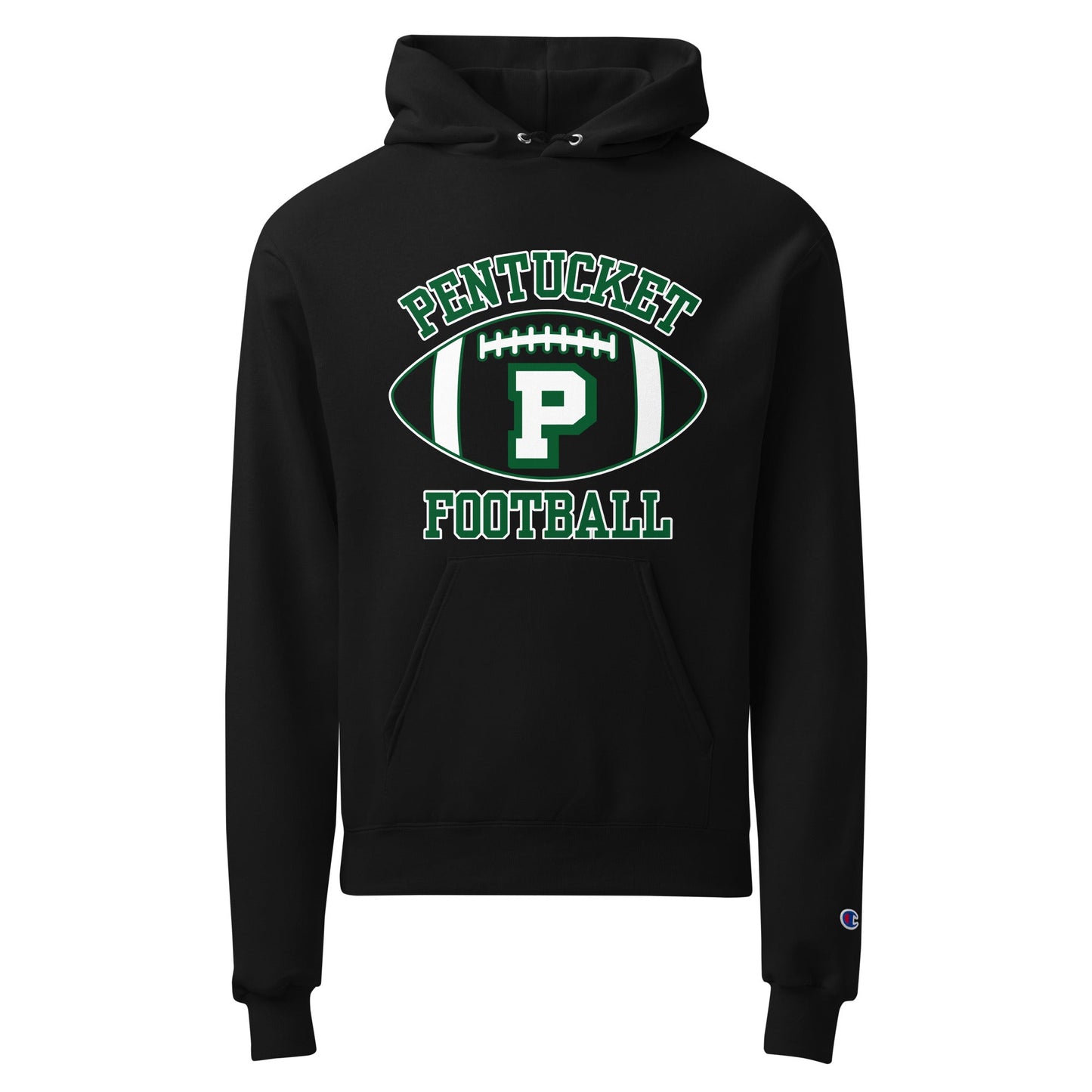 Signature | Champion Hoodie | Pentucket Youth Football and Cheer | Varsity Badge Logo