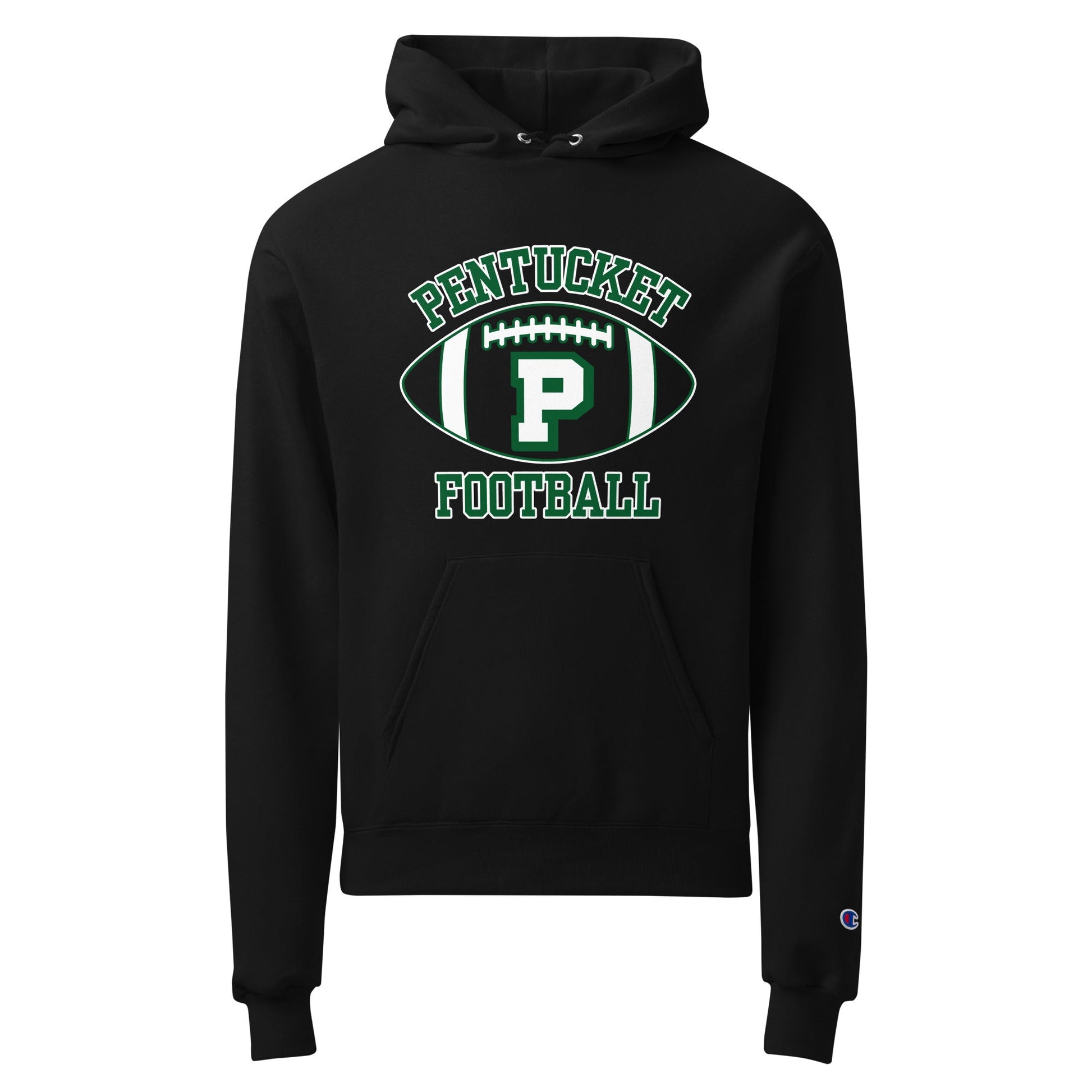 Signature | Champion Hoodie | Pentucket Youth Football and Cheer | Varsity Badge Logo