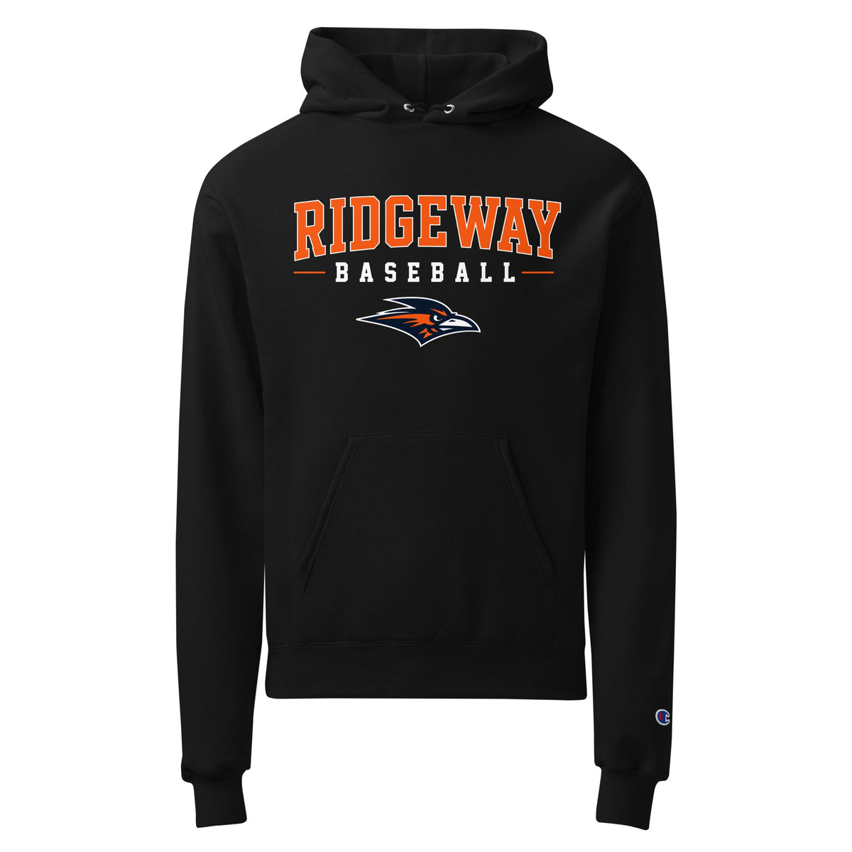 Signature | Champion Hoodie | Ridgeway High School Baseball | Emblem Logo