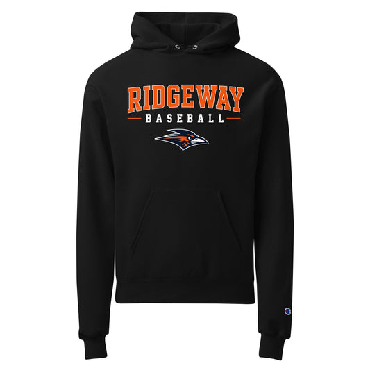 Signature | Champion Hoodie | Ridgeway High School Baseball | Emblem Logo