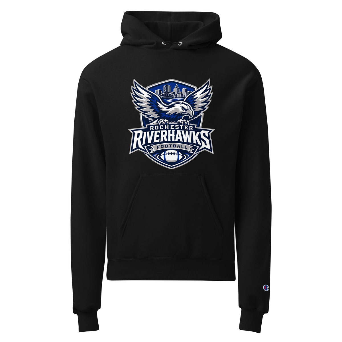Signature | Champion Hoodie | Rochester Riverhawks | Shield Logo