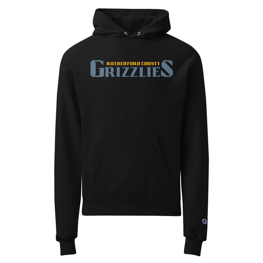 Signature | Champion Hoodie | Rutherford County Grizzlies Football | Alt Script Logo