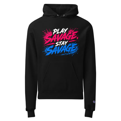 Signature | Champion Hoodie | Savage Softball | Play Stay Logo