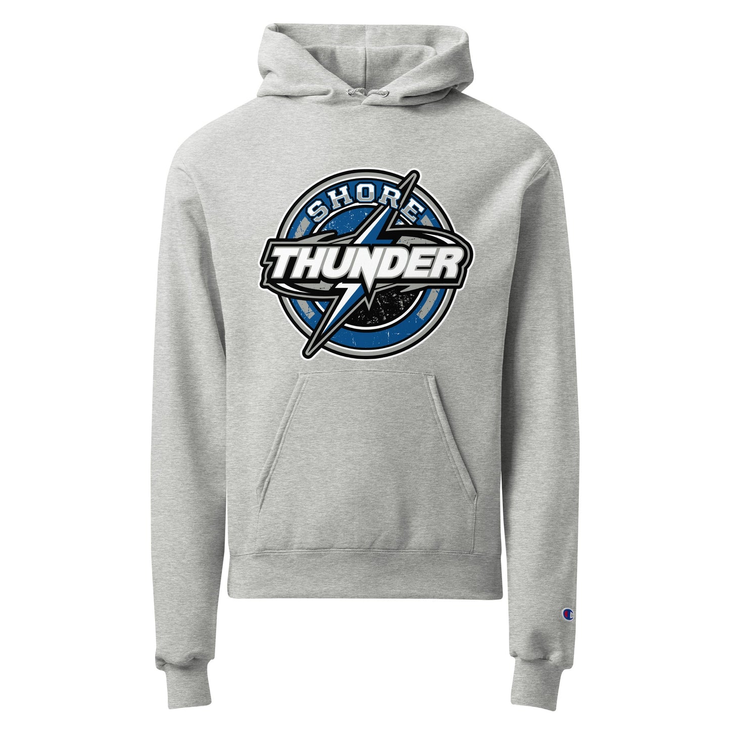 Signature | Champion Hoodie | Shore Thunder LLC | Badge Logo